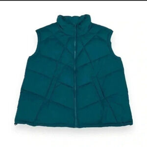 NWT Nordstrom Teal Green Stand Collar Vest.   size 3x